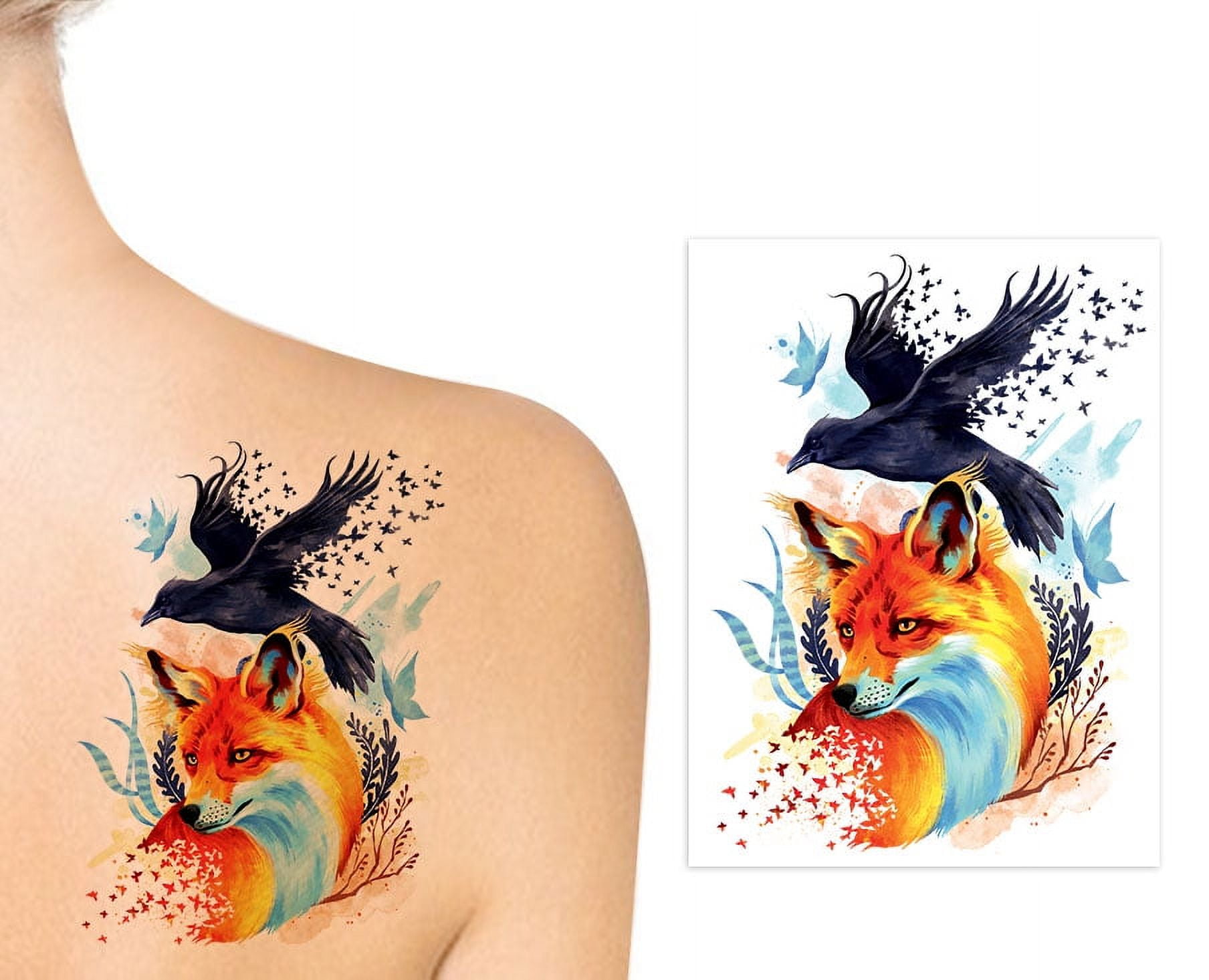 Temporary Tattoos Full Back Large Dragon Devil Wolf Buddha Tiger Sexy Fake  Decal | eBay
