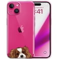 thumbnail image 1 of WIRESTER Transparent Soft Gel TPU Clear Case Slim Protective Cover Phone Case for Apple iPhone 15 6.1" 2023 (NOT FIT Apple iPhone 15 Plus 6.7" 2023) - Animal Cavalier King Charles Spaniels Dog, 1 of 3