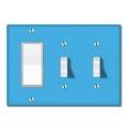 thumbnail image 1 of WIRESTER Triple 1-Gang Decorator Light Switch and 2-Gang Toggle Wall Plate/Switch Plate Cover, Solid Baby Blue, 1 of 6