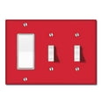 thumbnail image 1 of WIRESTER Triple 1-Gang Decorator Light Switch and 2-Gang Toggle Wall Plate/Switch Plate Cover, Solid Favorite Red, 1 of 6