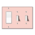 thumbnail image 1 of WIRESTER Triple 1-Gang Decorator Light Switch and 2-Gang Toggle Wall Plate/Switch Plate Cover, Solid Pink, 1 of 6