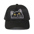 thumbnail image 1 of WIRESTER Unisex Embroidered Trucker Hat With Adjustable Buckle For Women & Men - Black Bombay Kitten Cat, 1 of 5