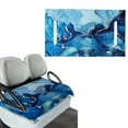 thumbnail image 1 of WIRESTER Universal Golf Cart Seat Cover, Comfortable Golf Cart Seat Towel Blanket 52 x 32 Inches, Suitable for EZGO Yamaha Icon and More, 2-Person Seats Club Cars - Marble Gold And Blue, 1 of 5
