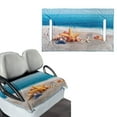 thumbnail image 1 of WIRESTER Universal Golf Cart Seat Cover, Comfortable Golf Cart Seat Towel Blanket 52 x 32 Inches, Suitable for EZGO Yamaha Icon and More, 2-Person Seats Club Cars - Seashells On The Beach, 1 of 5