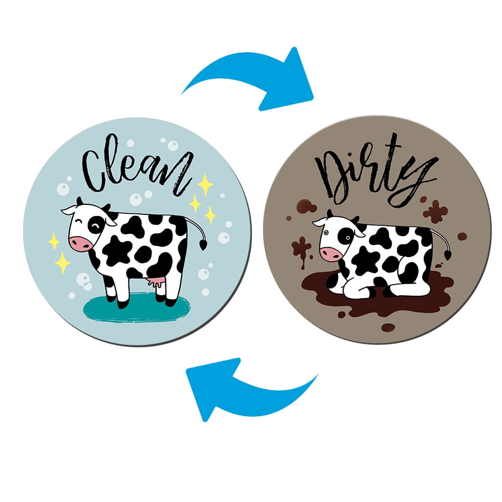 CLEAN DIRTY DISHWASHER MAGNET Cow says Clean Pig Says Dirty Farmhouse –  Laser in the Loft