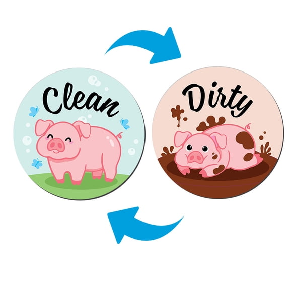 WIRESTER Waterproof Dishwasher Magnet Clean Dirty Sign Double Sided Magnet Refrigerator Magnet - Pig