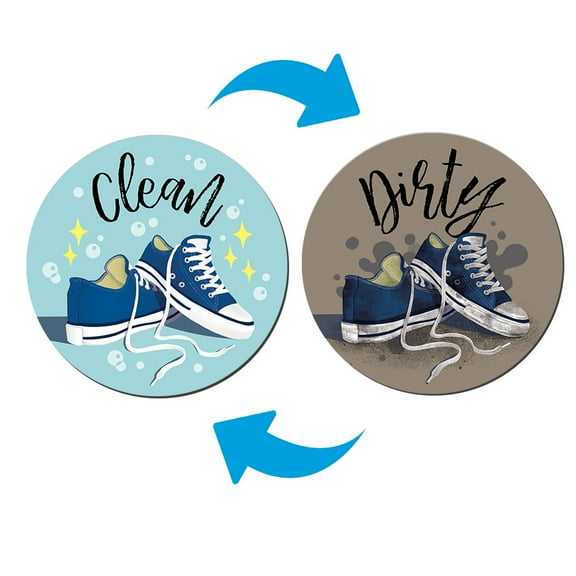 WIRESTER Waterproof Dishwasher Magnet Clean Dirty Sign Double Sided Magnet Refrigerator Magnet - Sneaker