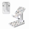 thumbnail image 1 of WIRESTER White Foldable Phone Stand for Desk, Adjustable Portable Cell Phone Holder for iPhone 17, 16, 15, 14 and Android Smartphones - Elegant Moroccan Pattern, 1 of 6