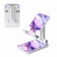 thumbnail image 1 of WIRESTER White Foldable Phone Stand for Desk, Adjustable Portable Cell Phone Holder for iPhone 17, 16, 15, 14 and Android Smartphones - Purple Fuchsia Marble, 1 of 6