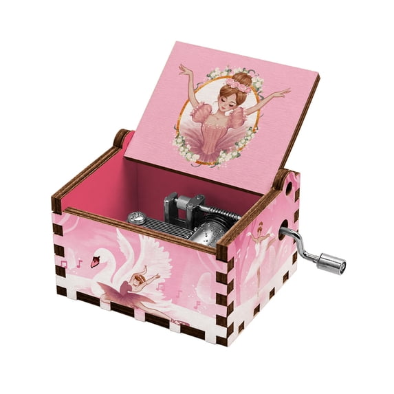 WIRESTER Wooden Hand Crank Music Box, Musical Gift for Women, Birthday, Anniversary, Christmas & Mother's Day - Dancing Ballerina