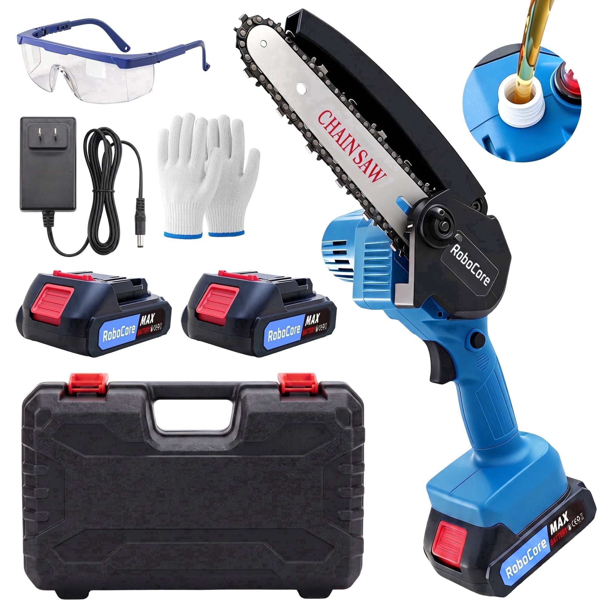 Nexpow Mini Chainsaw 8 inch cordless electric with 24V batteries