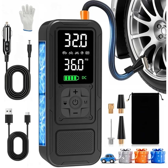 WIRIK Tire Inflator Portable Air Compressor Max 150 PSI Cordless Compressor with Auto-Stop & High-Precision Pressure Sensor. Suitable for cars, bicycles, motorcycles, sports balls, and inflatables