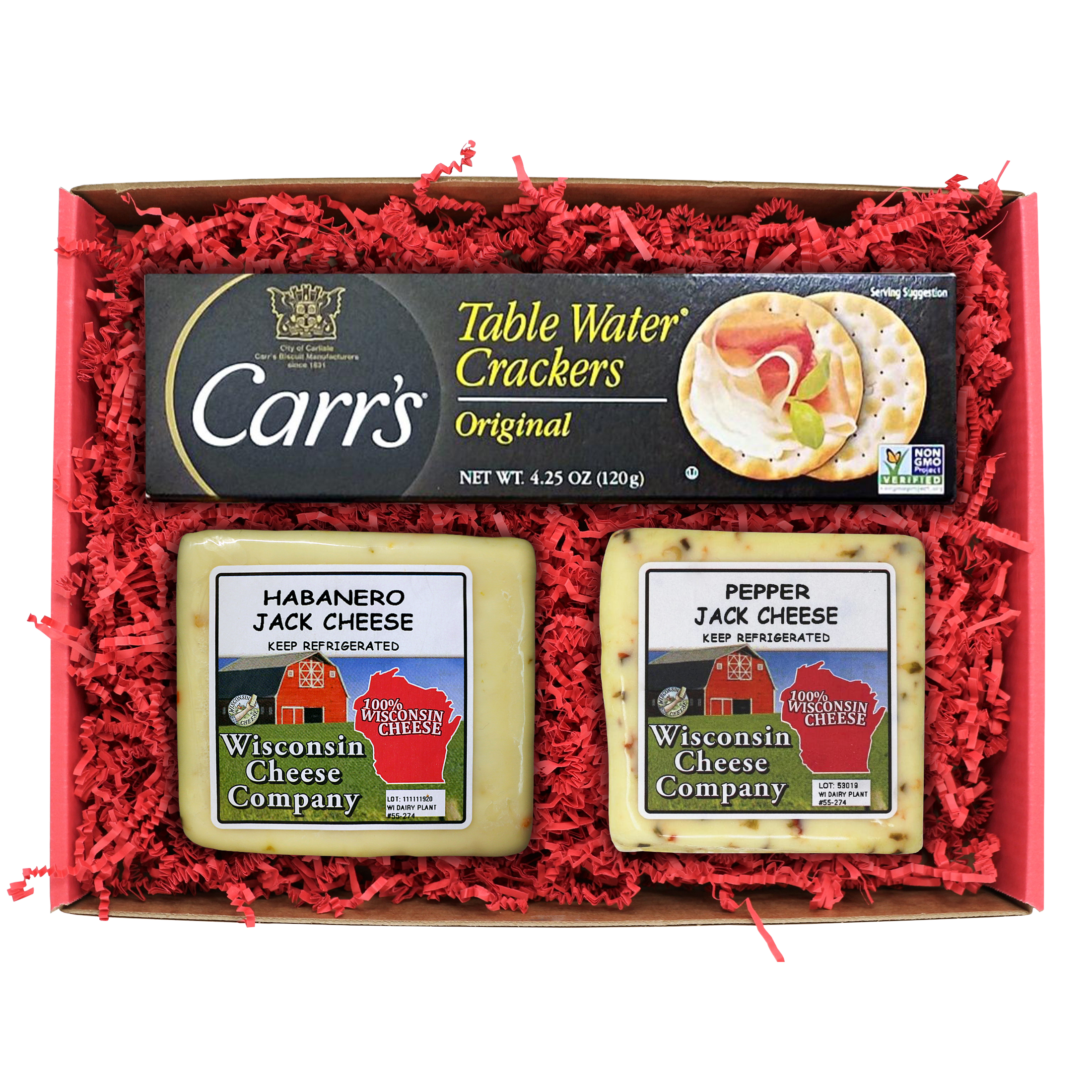 WISCONSIN CHEESE COMPANY Classic HOT JACK Cheese and Cracker Gift