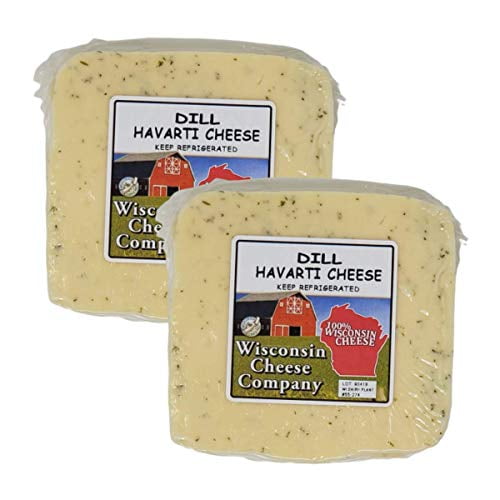 WISCONSIN CHEESE COMPANY Dill Havarti Cheese Blocks, 16oz. (Pack of 2)
