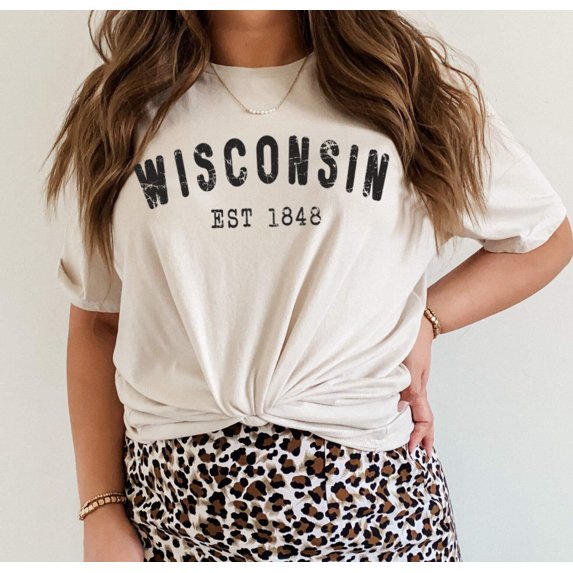 WISCONSIN EST1848 Graphic Short sleeve T-Shirt