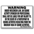 thumbnail image 1 of WISCONSIN Equine Sign activity liability warning statute horse farm barn stable, 1 of 5