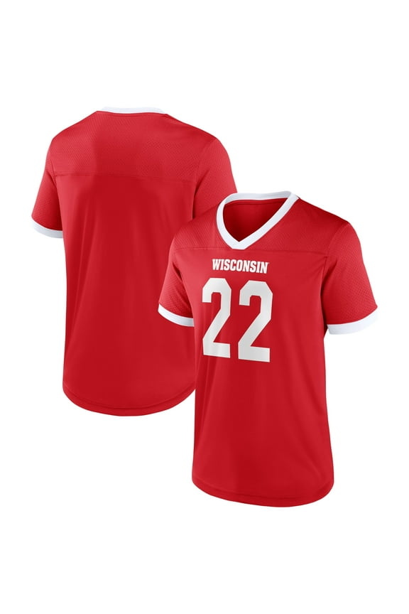 Men's Red Wisconsin Badgers The Cut Football Jersey