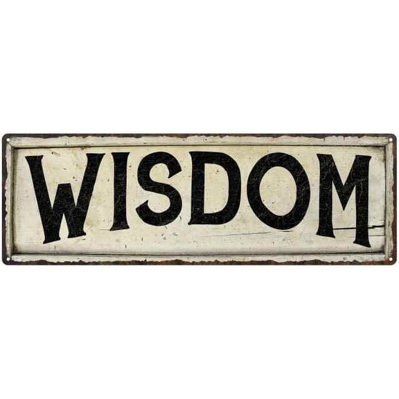 WISDOM Farmhouse Style Wood Look Sign Gift 6x18 Metal Decor 206180028297