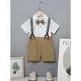 thumbnail image 1 of WISDOM Toddler Boy Outfit Clothes Suit Dress Shirt Bowtie Suspender Pants Kid Outfits Cotton Fabric, 1 of 8
