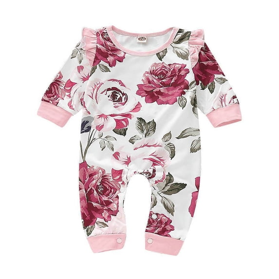 WISEFIN Baby Girl Long Sleeve Floral Print Body Suits