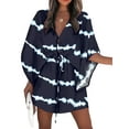 thumbnail image 1 of WISEFIN Holiday Beach Womens Floral Print Dolman Half Sleeve V-Neck Short Dresses, 1 of 2
