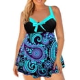 thumbnail image 1 of WISEFIN Women Plus Size Wide Strap Padded Swimdress Printed 2 Piece Swimsuits XL-6XL, 1 of 5