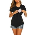 thumbnail image 1 of WISEFIN Women Solid Color Short Sleeve Nursing Breastfeeding Maternity T-Shirts, 1 of 4