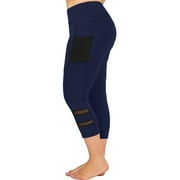 WISEFIN Womens Capri Pants Plus Size Pockets High-Waisted Stretch Sport Yoga Leggings