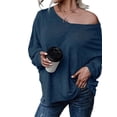 thumbnail image 1 of WISEFIN Womens Pure Color Dropped Shoulder Sleeve Backless T-Shirts Tunic Tops, 1 of 4
