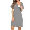 thumbnail image 1 of WISEFIN Womens Striped Print Short Sleeve Nursing Breastfeeding Maternity Dresses, 1 of 4