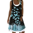thumbnail image 1 of WISEFIN Womens Sundress Butterfly Print Casual Round Neck Sleeveless Swing Tank Dresses, 1 of 2