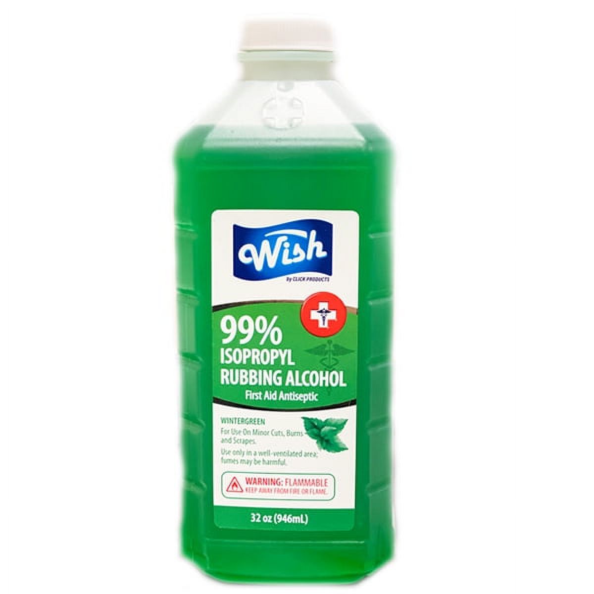 WISH 99 Isopropyl Rubbing Alcohol, Wintergreen First Aid Antiseptic Solution, Disinfectant