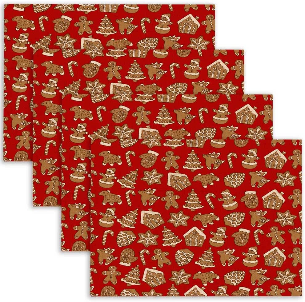 WISH TREE Gingerbread Placemats Christmas Tree Placemats Linen Candy
