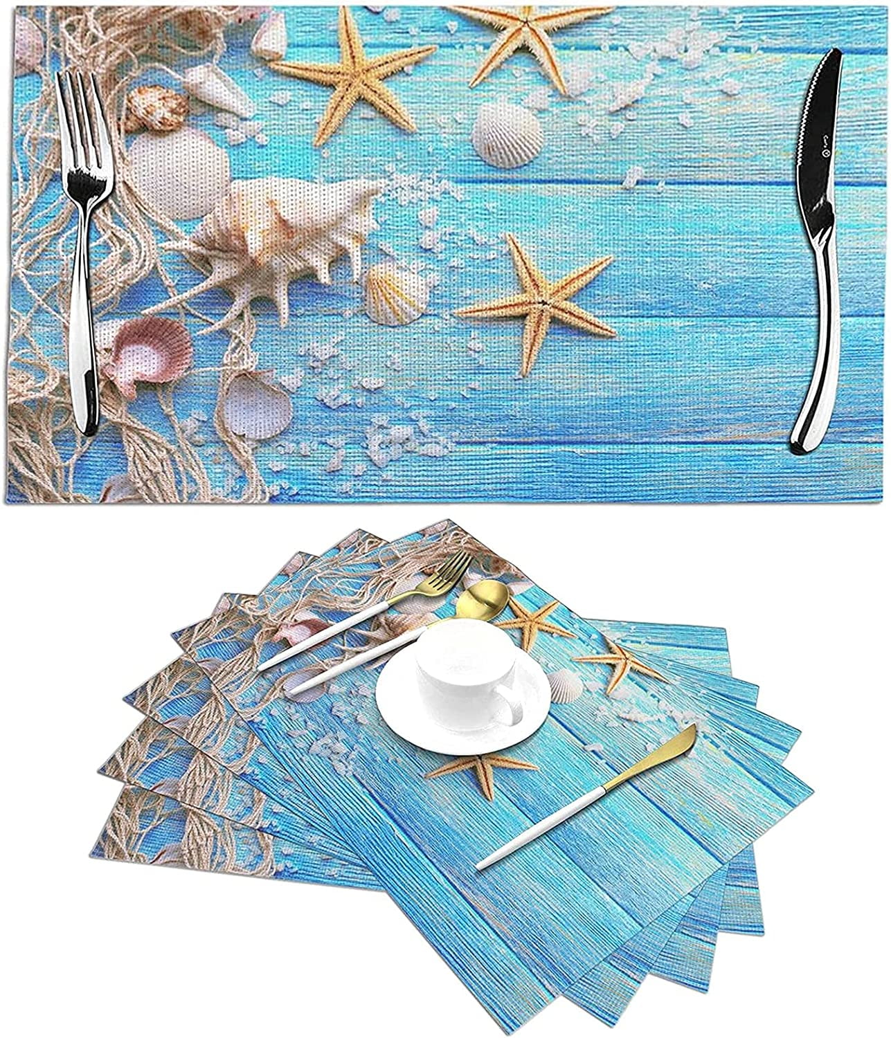 WISH TREE Placemats for Dining Table Set of 4, Heatprooft Non Slip for