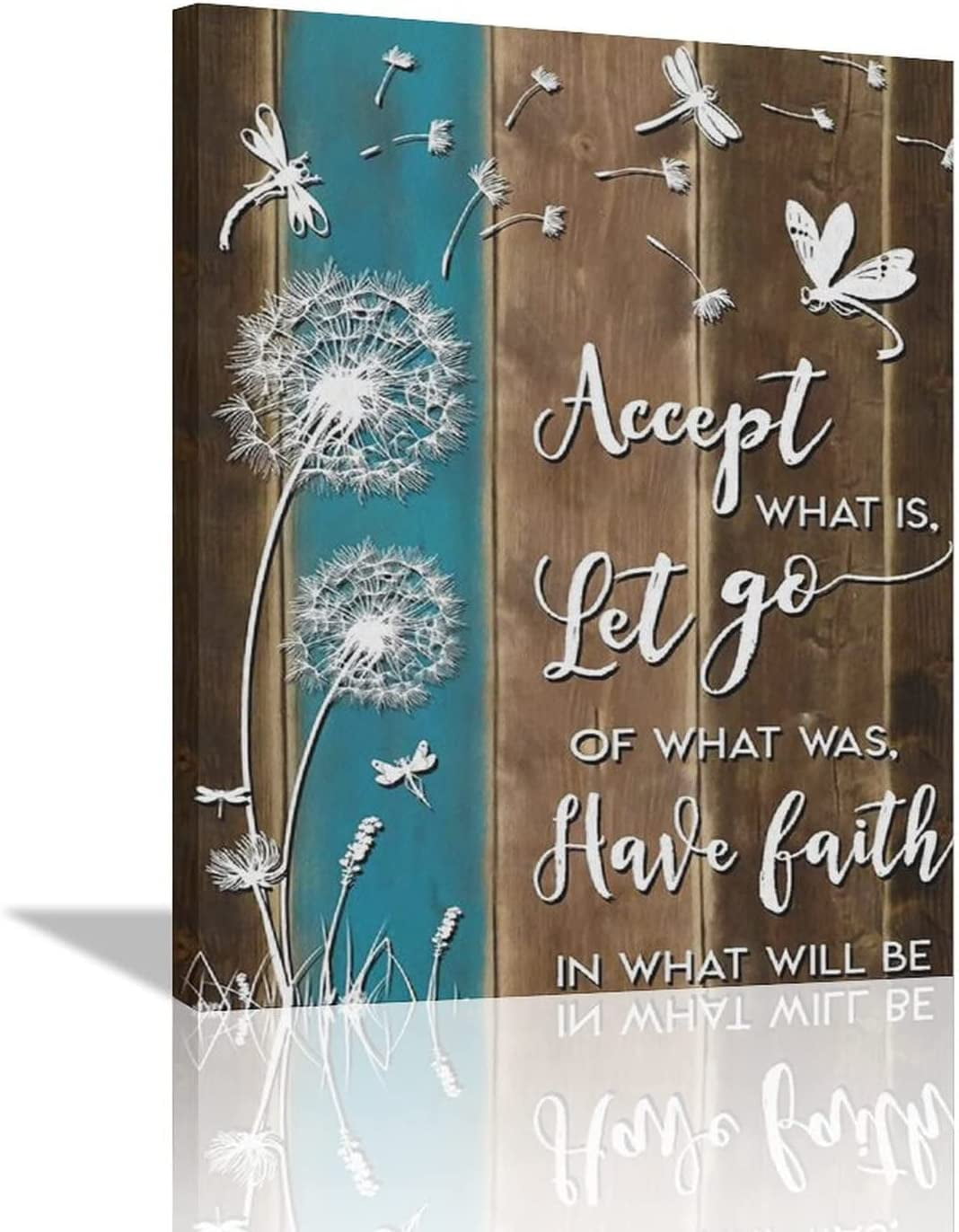 WISH TREE Wall Art Love Never Dies Inspirational Quotes Pictures Wall Decor Abstract Blue