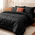 thumbnail image 1 of WISHEAD 7 Piece Queen Comforter Set Bed in a Bag, Ultra Soft Bedding Sets with Sheets & Pillowcases, All Season Quilted Luxury Bedding, Black, 1 of 10