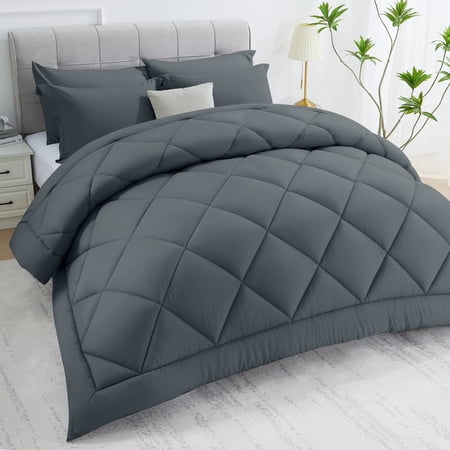 WISHEAD Comforter Queen Size All Season Soft Quilted Down Alternative Bedding Duvet Insert with Corner Tabs, Machine Washable, Dark Grey price history and forecast - WISHEAD KM-LX-HXB-DG-Q