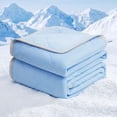 thumbnail image 1 of WISHEAD Cooling Blanket Queen Size, Cooling Comforter for Hot Sleepers, Double-Sided Lightweight Summer Bedding, Soft Breathable All-Season Quilt, (Light Blue, 90" x 90"), 1 of 8