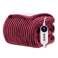 thumbnail image 1 of WISHEAD Electric Heated Blanket Full Size Throw with 1-9 Heat Levels, 2/4/6/10H Auto-Off, Overheat Protection, ETL Certified, Flannel & Sherpa for Couch, Bed, Office, 72"x84", Red, 1 of 10