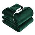thumbnail image 1 of WISHEAD Electric Heated Blanket with 9 Heat Settings & 4 Auto-Off Timers, Dual-Sided Flannel Throw for Queen Bed, Machine Washable, ETL & FCC Certified, 84"x90", Green, 1 of 7