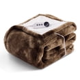 thumbnail image 1 of WISHEAD Electric Heated Blanket Twin 62''x84''Size Faux Fur Heating Blanket 5 Heating Settings, 10h Timer & Overheat Protection, Machine Washable, Soft Flannel and Sherpa Full Body Warmth,Brown, 1 of 9