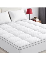 WISHEAD Extra Thick Mattress Topper, Queen Size Mattress Pad 400TC Cooling Pillow Top for Back Pain, Quilted Fitted Mattress Protector with 8-21" Deep Pocket, Soft & Breathable, White