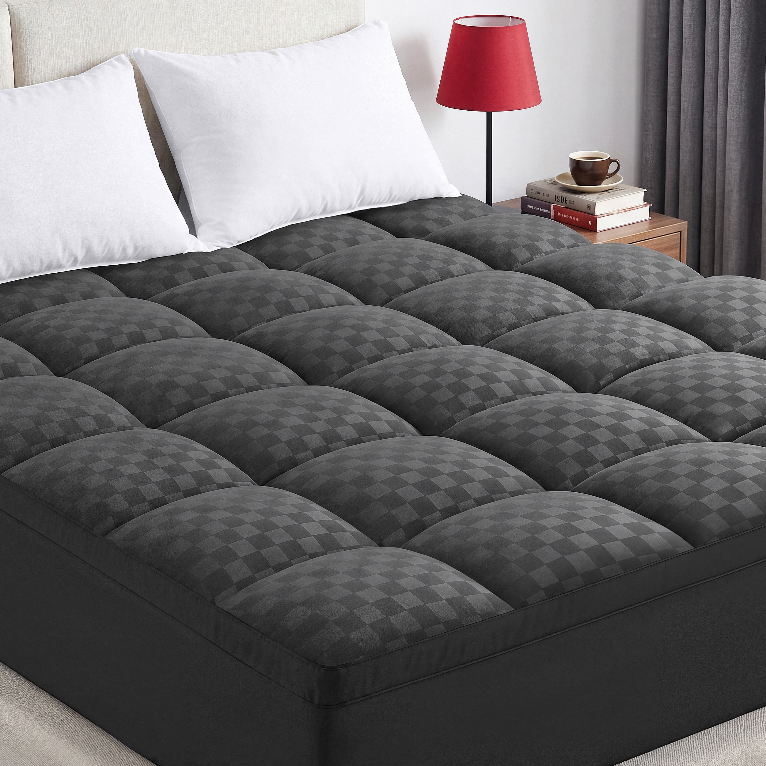 WISHEAD Extra Thick Mattress Topper, Queen Size Mattress Pad 400TC ...