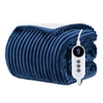thumbnail image 1 of WISHEAD Electric Heated Throw Blanket with 1-9 Heat Levels, 2/4/6/10H Auto-Off, Overheat Protection, ETL Certified, Flannel & Sherpa for Couch, Bed, Office, 50"x60", Navy, 1 of 10