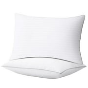 WISHEAD Pillows Queen Size Set of 2, Hotel Quality, Down Alternative Gusseted Bed Pillows for Side, Back, or Stomach Sleepers, White