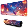 thumbnail image 1 of WISHTIME Desk Mat, Large Mouse Pad 31.5x11.8 Inch XL Extended Gaming Mouse Pad Mat with Non-Slip Base Stitched Edges Mousepad for Computer, Office, Keyboard and Laptop ,Beautiful Lantern, 1 of 7