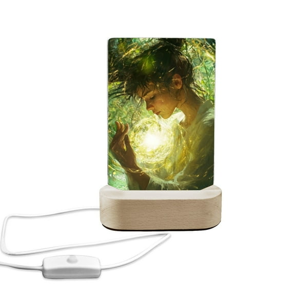 WISHTIME Elegant Acrylic Photo Frame with LED Lighted- Wood Base Sublimation Picture Frame For Photos, USA
