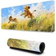 thumbnail image 1 of WISHTIME Gaming Mouse Pad Full Mousepad Large Desk Pad Keyboard Mat The Mousepad Non-Slip Rubber Base Waterproof with Stitched Edges31.5 x 11.8 inches for Game Office, Little Lion on the Run, 1 of 1