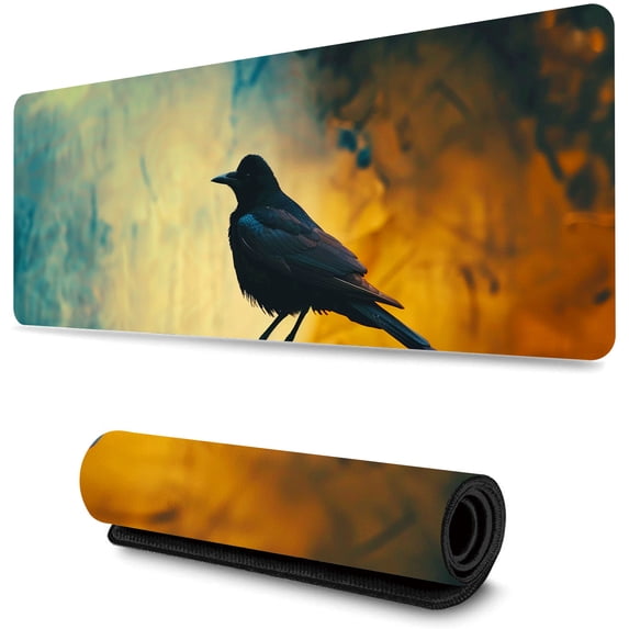 WISHTIME Gaming Mouse Pad Large Desk Mat with Non-Slip Rubber Base and Stitched Edges,Keyboard Mouse Mat Desk Pad for Work,Game,Office,Home,Birdie in the Middle