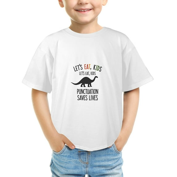 WISHTIME Kids' T-Shirt Dot Happy Dot Day 2024 Funny Colorful Polka Short Sleeve Size XS-XL White